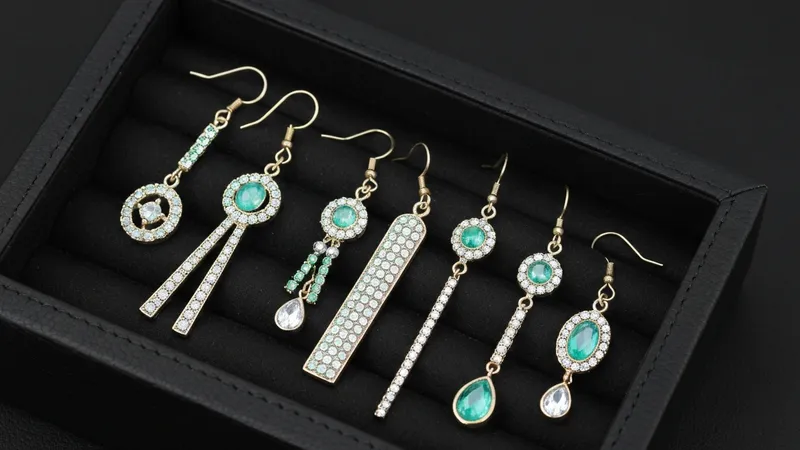 Les boucles d'oreilles chandelier en émeraude