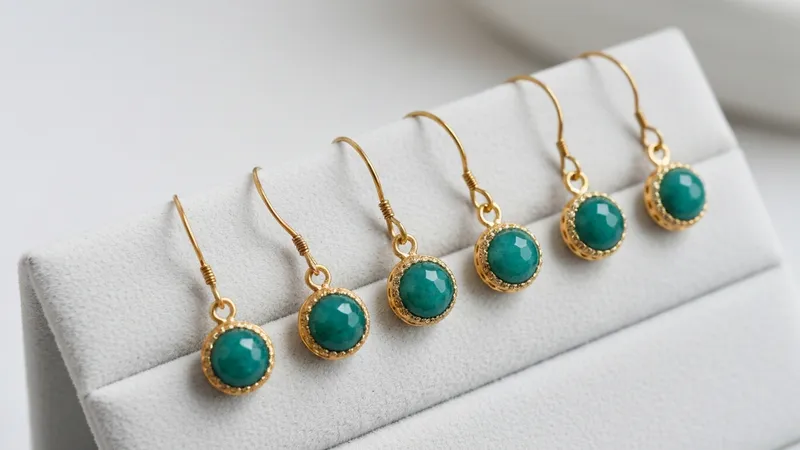 Les boucles d'oreilles clous émeraude