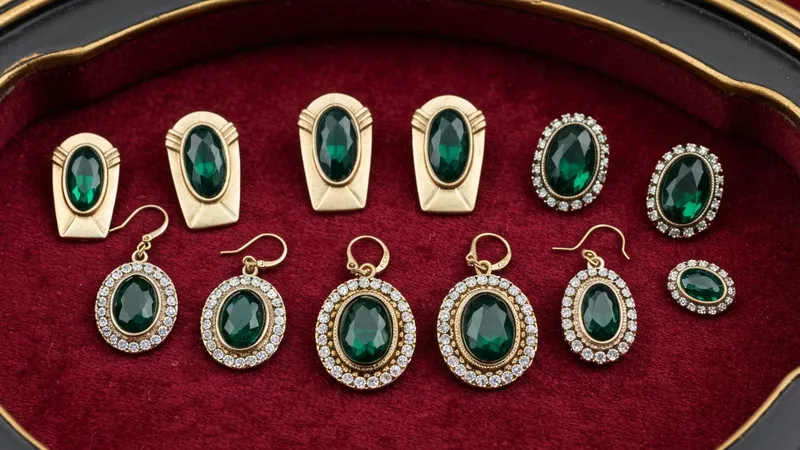 Les boucles d'oreilles en émeraude vintage
