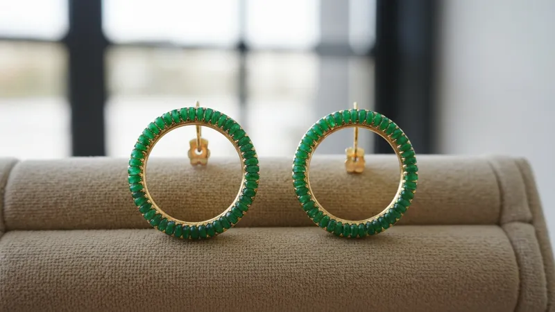 Stockage des boucles d'oreilles émeraude